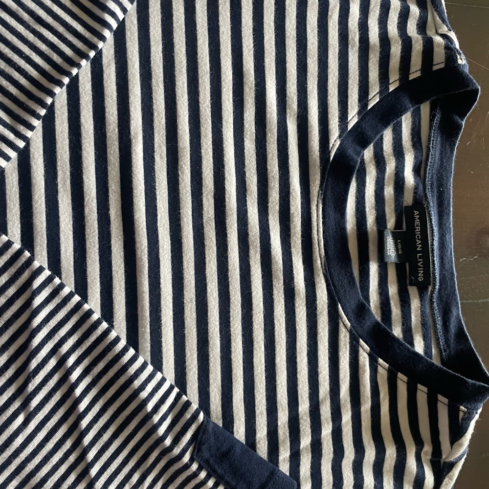 Navy and White Stretchy Tee